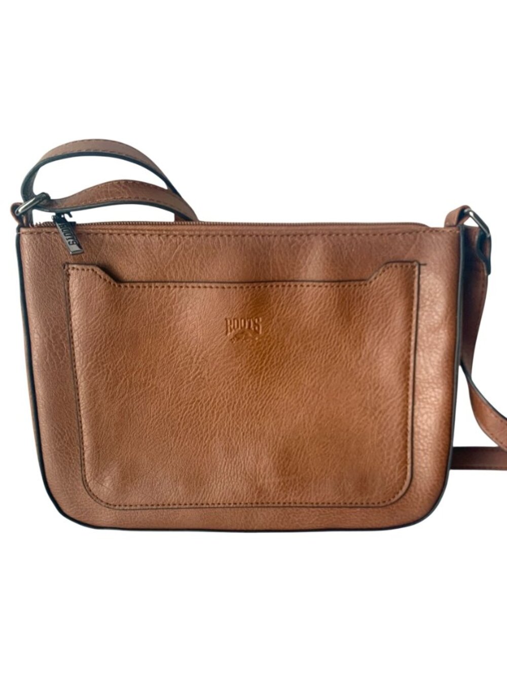 Vintage Roots Brown Crossbody Bag Faux Leather Long Strap - Picture 6 of 9